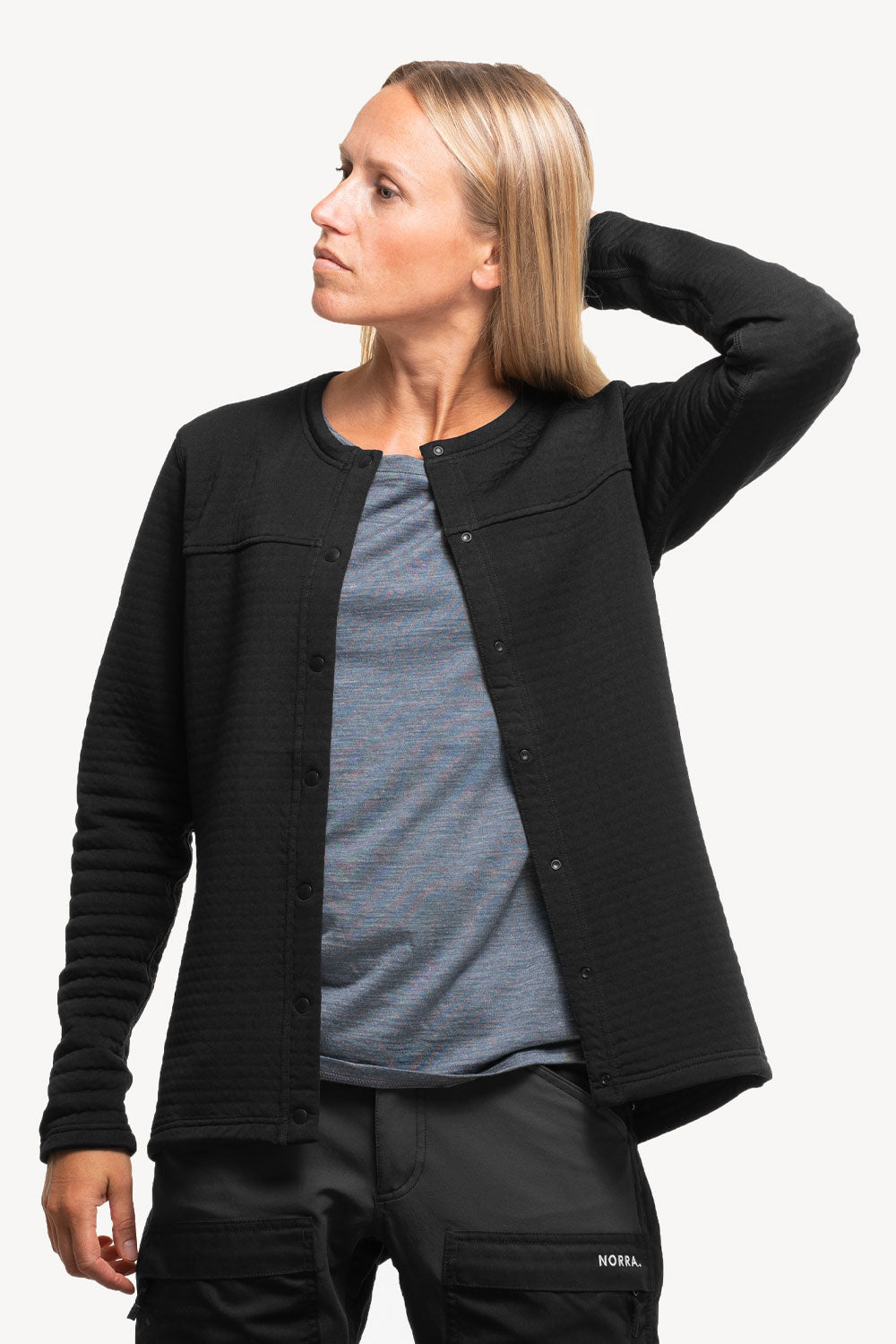 Women's all weather technical cardigan.