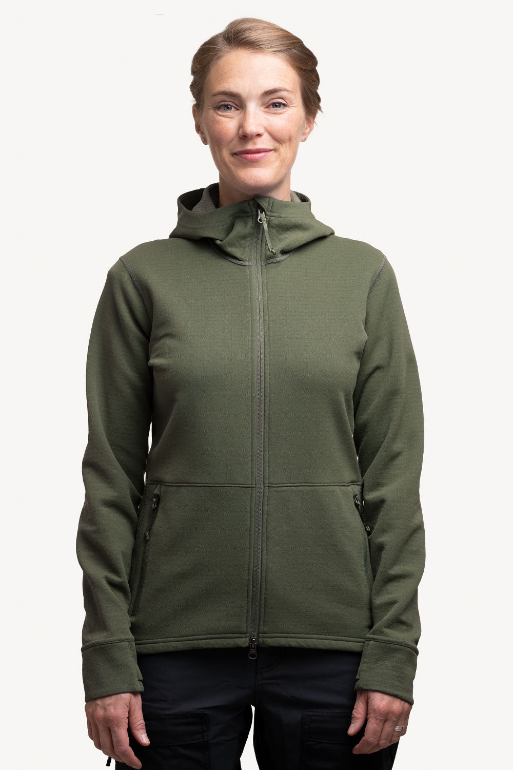 Women's all weather technical hoodie.